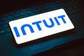 January 22, 2024, Brazil. In this photo illustration, the Intuit Inc. logo is displayed on a smartphone screen