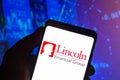 January 3, 2022, Brazil. In this photo illustration, the Lincoln Financial Group logo seen displayed on a smartphone screen
