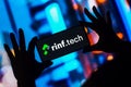 January 31, 2023, Brazil. In this photo illustration, the Rinf Tech logo is displayed on a smartphone screen