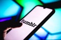 January 12, 2021, Brazil. In this photo illustration the Tumblr logo seen displayed on a smartphone