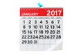 January 2017 calendar, 3D rendering