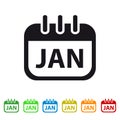 January Calendar Icon - Colorful Vector symbol