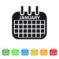 January Calendar Icon - Colorful Vector symbol