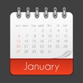 January 2019 Calendar Leaf Template Vector Illustration Royalty Free Stock Photo