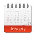 January 2019 Calendar Leaf Template Vector Illustration Royalty Free Stock Photo