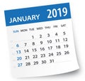 January 2019 Calendar Leaf - Vector Illustration Royalty Free Stock Photo