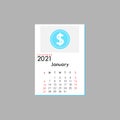 January 2021 Calendar Leaves Flat