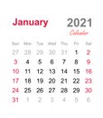January 2021 calendar - monthly calendar template - 2021 monthly calendar