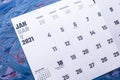 January 2021 calendar. Monthly calendar