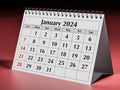 January 2023 calendar. One page of the annual business desk monthly calendar