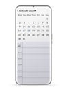 January 2023 calendar smartphone