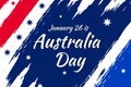 January 26 is celebrated as Austrlia Day in Australia, colorful brush strokes with typography on it