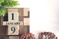 January 19, Cover calendar design in natural concept.