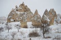 A january day in the mountains of Cappadocia. The surrounding area of Goreme, Turkey Royalty Free Stock Photo