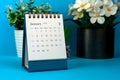 January 2024 Desk Calendar with potted plant