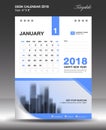 January Desk Calendar 2018 Template design flyer vector Royalty Free Stock Photo