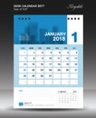 January Desk calendar 2018 year Layout template vector Royalty Free Stock Photo