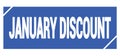 JANUARY DISCOUNT text written on blue stamp sign Royalty Free Stock Photo