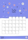 January 2020 doodle wall calendar