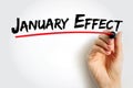 January Effect - tendency for stock prices to rise in the first month of the year, text concept background