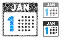 January first Composition Icon of Raggy Pieces