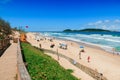January 8, 2022. Florianopolis, Brazil. Holiday beach with people and ocean with waves in Brazil. Morro das Pedras beach in