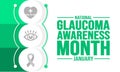 January is Glaucoma Awareness Month background template. Holiday concept. background, banner, placard, card