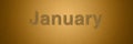 January gold text title for month background design