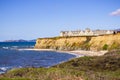 January 5, 2017 Half Moon Bay / CA / USA - The Ritz Carlton Hotel on the Pacific Ocean Coastline on top of eroded cliffs Royalty Free Stock Photo