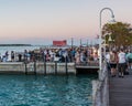 January 26,2017 Key West, FL. People gathering at Mallory Square for sunset celebration Royalty Free Stock Photo