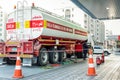 17 January, 2018: 36000 liter Flammable Oil fuel Tanker filling Royalty Free Stock Photo