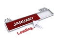 January loading progress on white Royalty Free Stock Photo
