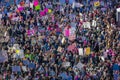 JANUARY 21, 2017, LOS ANGELES, CA. Aerial View of 750,000 participate in Women's March, activists protesting Donald J. Trump in na Royalty Free Stock Photo