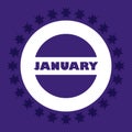 January Month on circle shape vector illustration.