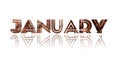 January month word on white background