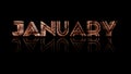 January month word on black background