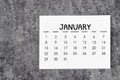 The January 2023 Monthly calendar for 2023 year on grunge background