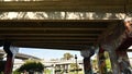 Colorful murals on bridge pillar at Chicano Park San Diego California