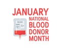 January national blood donor month vector concept