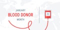 January national blood donor month vector concept