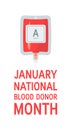 January national blood donor month vector concept