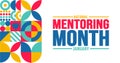 January is National Mentoring Month background template. Holiday concept. background, banner, placard, card