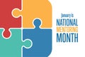 January is National Mentoring Month. Holiday concept. Template for background, banner, card, poster with text