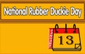 13 January, National Rubber Duckie Day , Text Effect on yellow Background