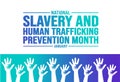 January is National Slavery and Human Trafficking Prevention Month background template. Holiday concept. Royalty Free Stock Photo