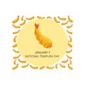 7 january National tempura day vector illustration