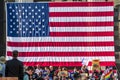 January 27, 2019 Oakland / CA / USA - Large American flag at the Kamala Harris for President Campaign Launch Rally