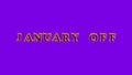 January Off fire text effect violet background