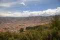 January 20, 2019 Panoramic aerial view over the main square of Cusco & x28;Plaza de Armas Royalty Free Stock Photo