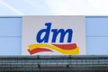 20 January 2021 Pardubice, Czech Republic: Dm trademark, shop of original perfumes, cosmetics and household chemicals.